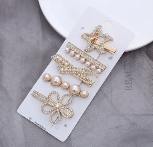hot selling pearl diamond crystal hair clips hair pins sets summer classic heart star flower hairclips Barrettes hair ornament.png