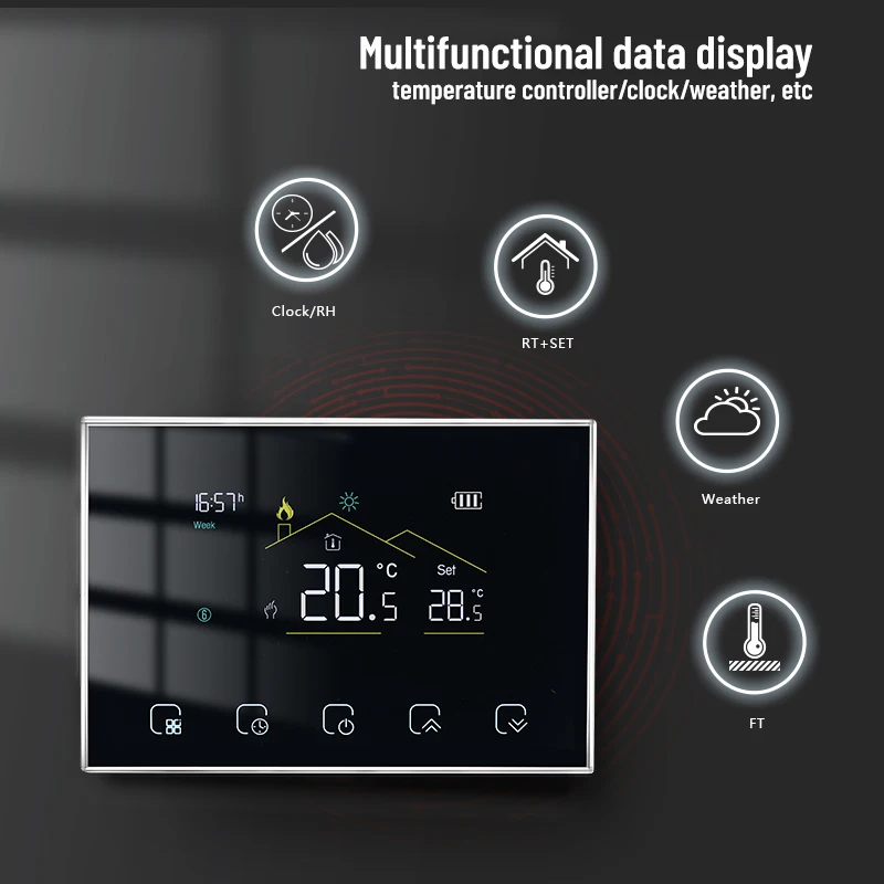 Home Apartment Office Household Smart Wifi Programmable Heat Termostato RF Heating Thermostat