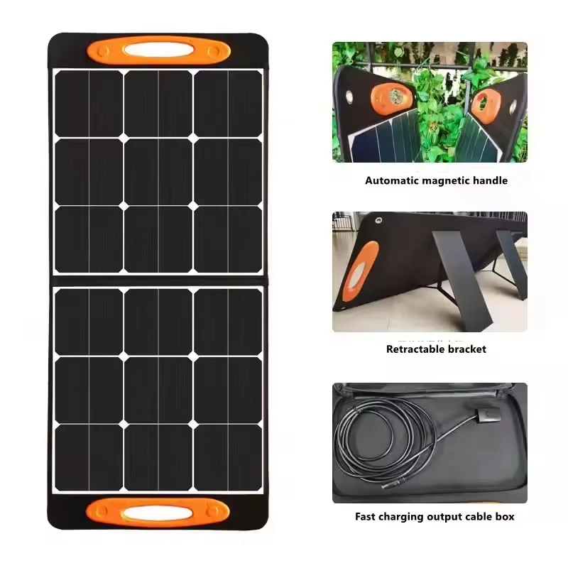 100W Foldable Solar Panel Solar Battery Charger,Suitable For 300W 500W 600W 1000W Portable Power Station