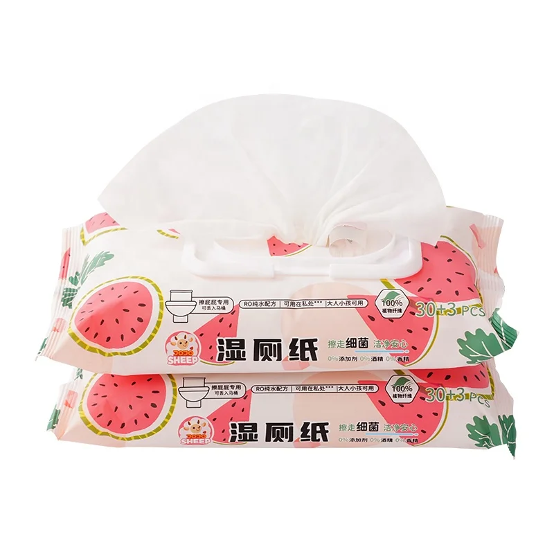 100% Purfied Water Natural Wipes 100% Organic Bamboo Wipes Wet Toilet Paper