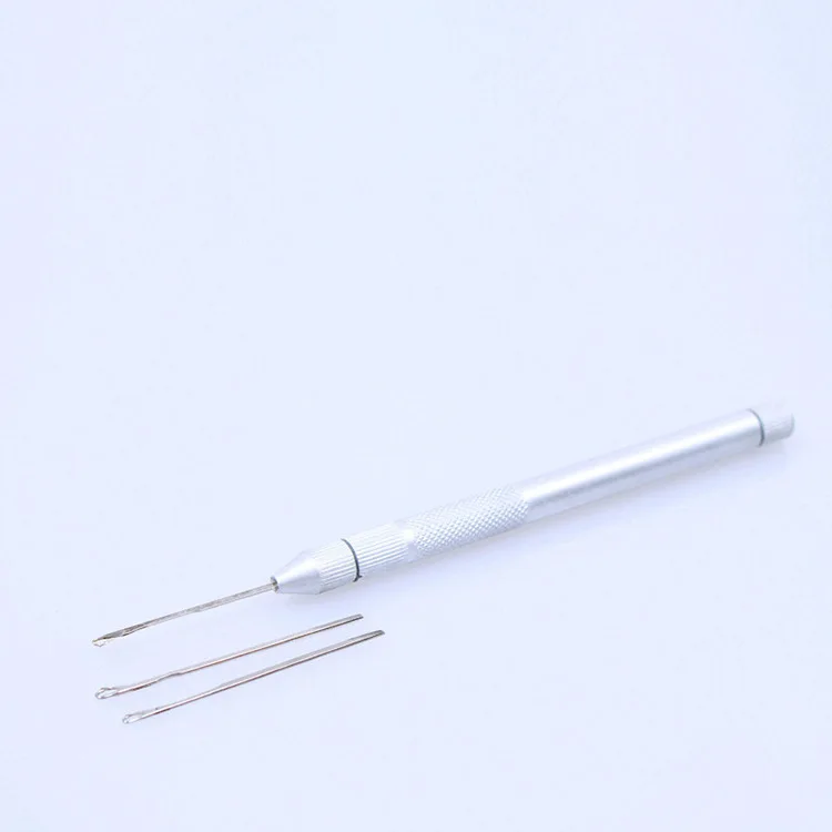 Multi-function Aluminum Hook Needle Loop Threader For Micro Rings Beads Links I-tip Hair Extensions