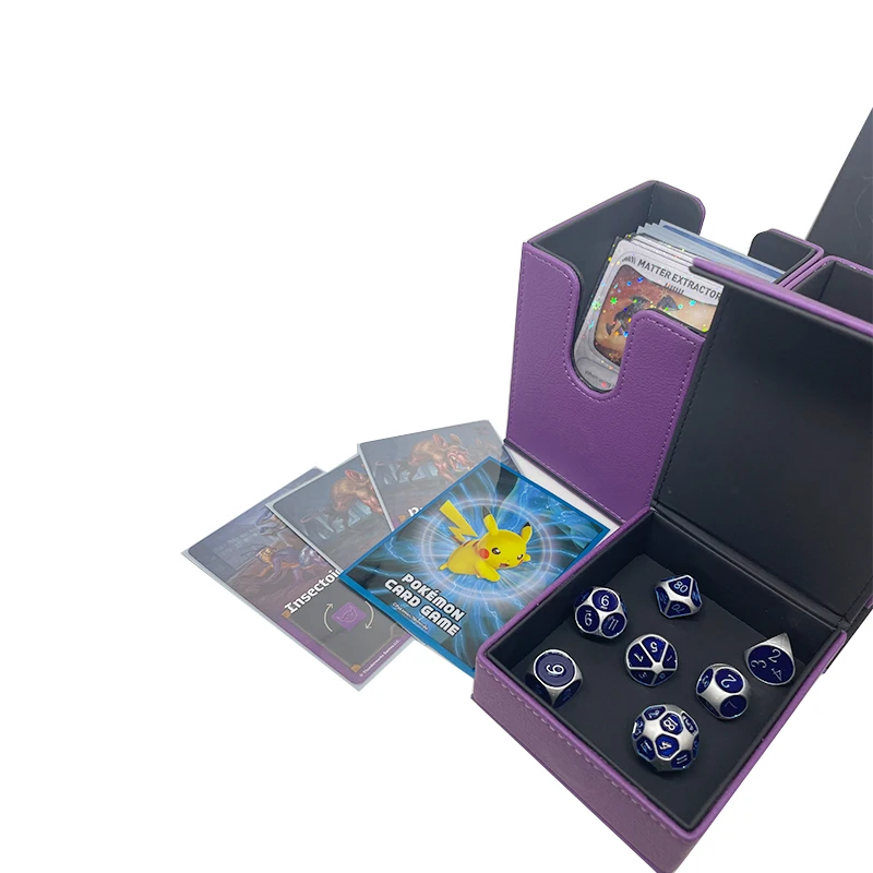 Collecting Card Deck Box Storage Case Customized Board Game Derivatives Pu Leather High Quality China Custom Size Accepted