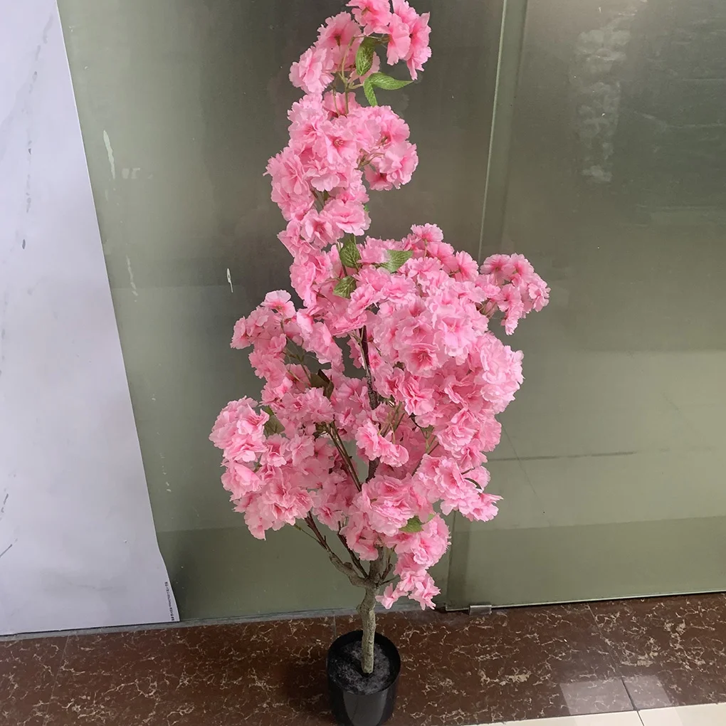 120cm Sakura Tree Bonsai Flower Tree Artificial Cherry Blossom Trees in Pot for Home Office