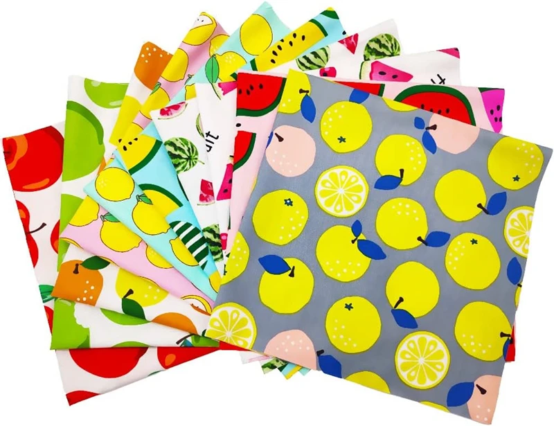 Lightweight thick color fastness custom cherry fruit digital print precut 100% cotton quilted fabric tecido para roupa for dress