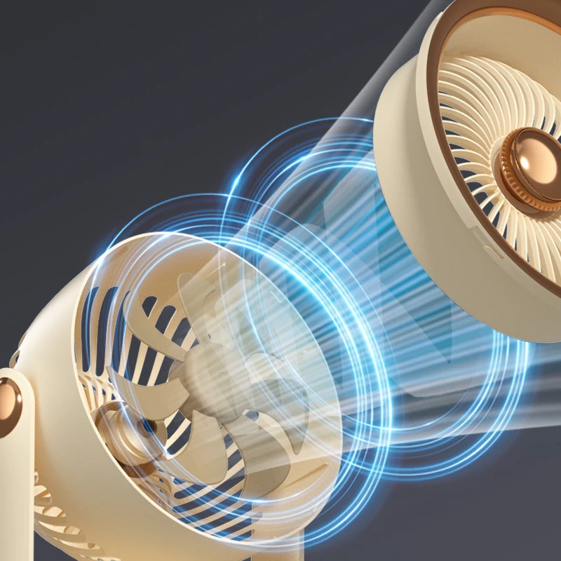 Customized OEM USB Table Fan 360 Degree Rotatable Fan With 4 Speeds Wind Type-C Chargeable Fan