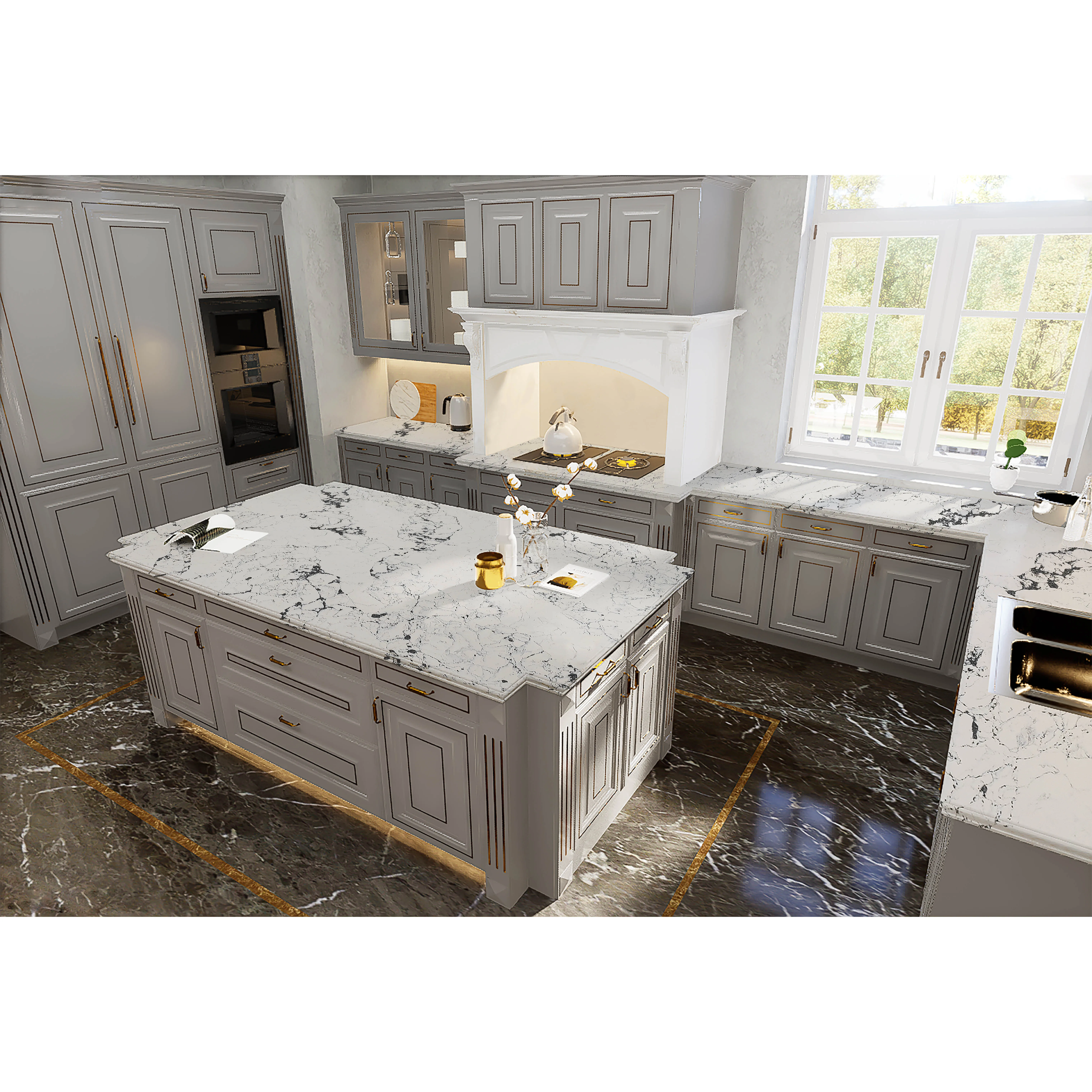 High Quality 2cm 3cm Artificial Quartz Stone Slabs for Kitchen Table Top Sheet