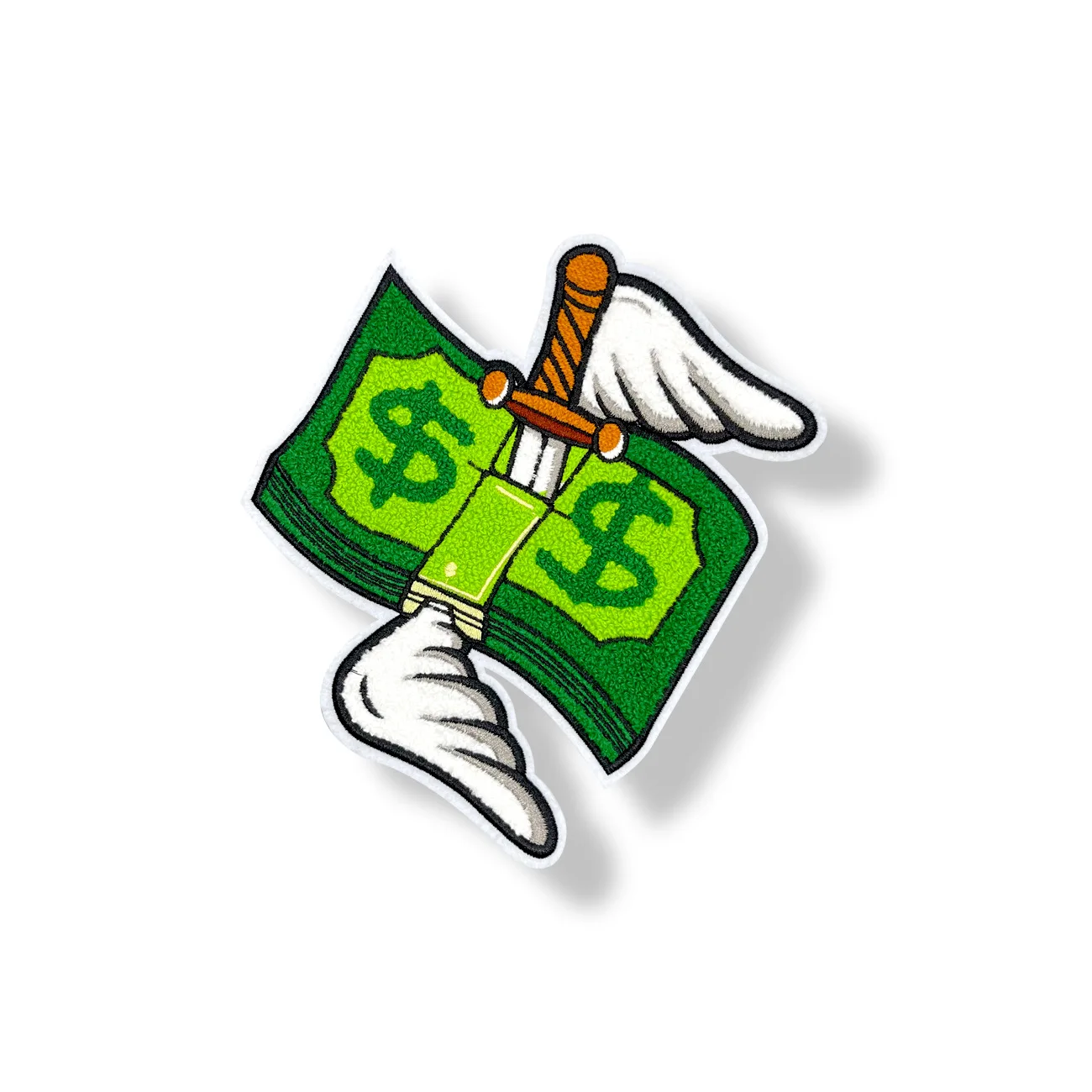 Wholesale Chenille Patches and Embroidery Patch for Clothing Hot Fix Small US Dollars Design Eye Ball Sewing Patches