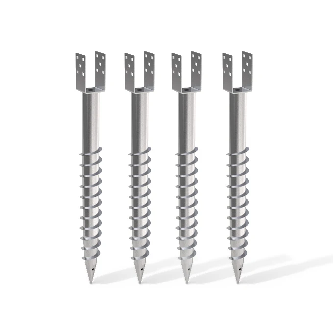 Customized galvanized ground earth screw anchors helical screw pile otter u type ground screw
