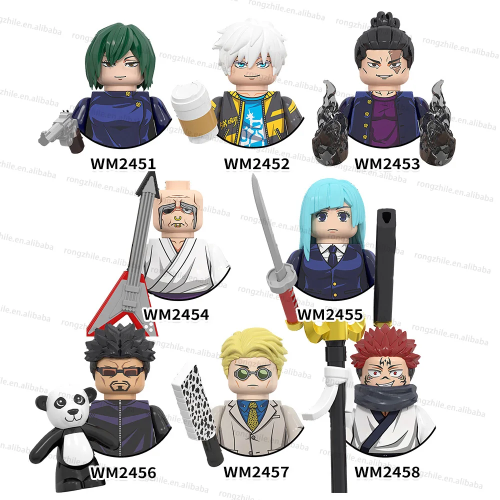 Anime Jujutsu Kaisen Ryomen Sukuna Mai Zenin Gojo Satoru Todo Aoi Gakuganji Yoshinobu Model Building Blocks Toys for Kids WM6149