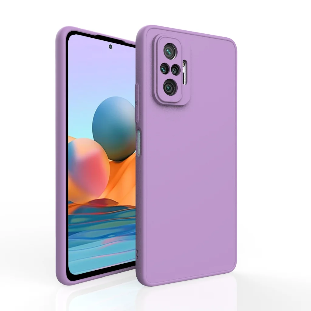 Hot Sale Colored Real 2.0mm Thickness Liquid Silicone Soft TPU Silicone Oil Surface Phone Case Bag for Redmi Note 10 Pro Max