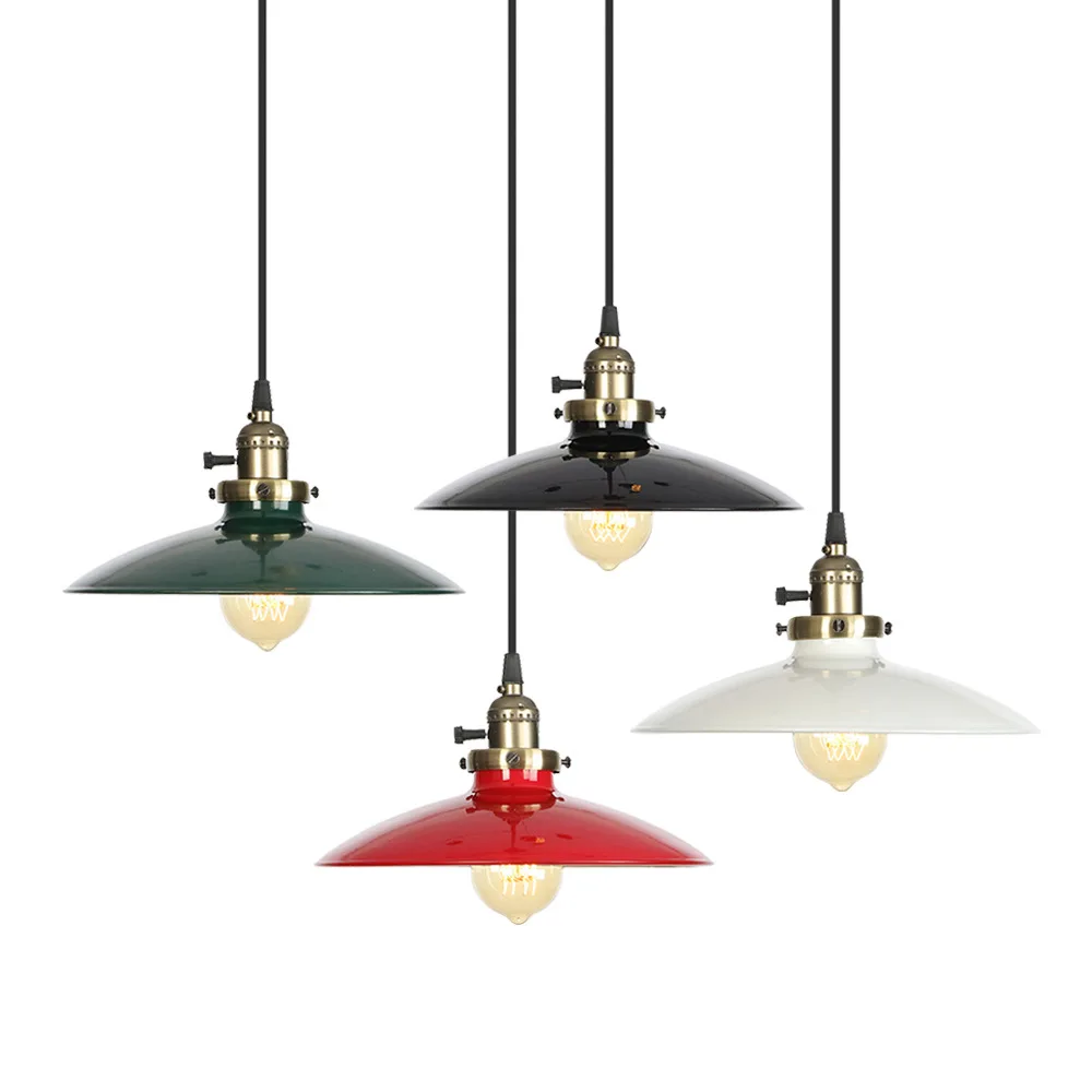 Vintage Colorful 250mm Diameter Round Shade Modern Pendant Circular Light Hanging