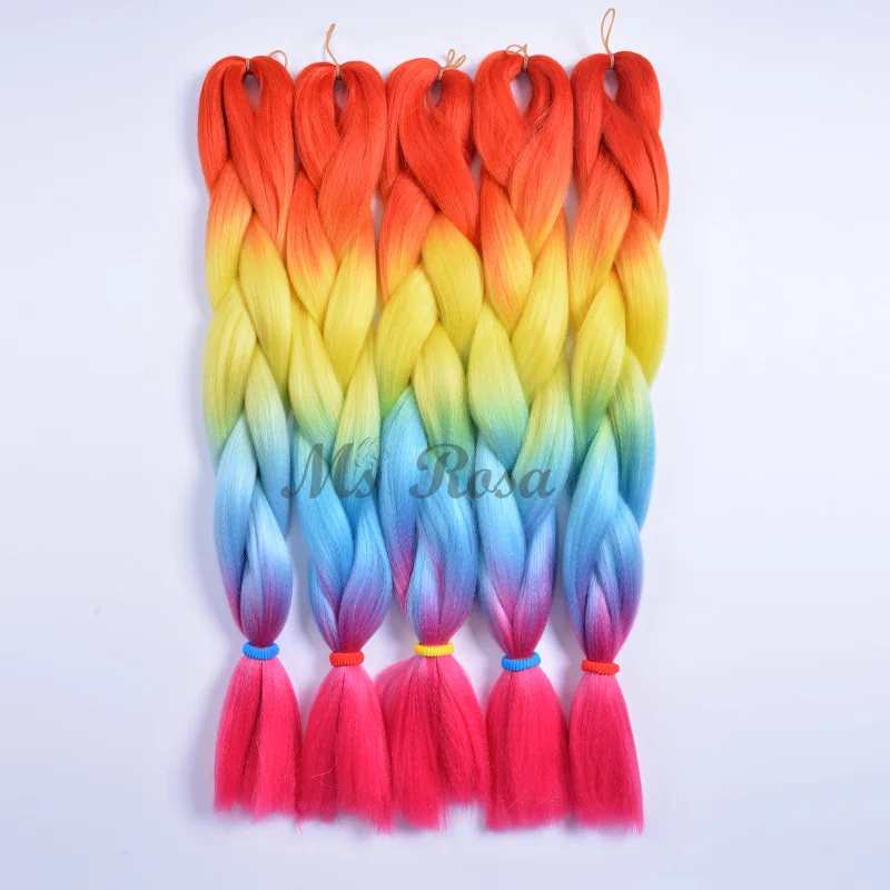 Synthetic Yaki Ombre Braiding Hair Pre Stretched Expression Super Jumbo Braid For African Hair Extension