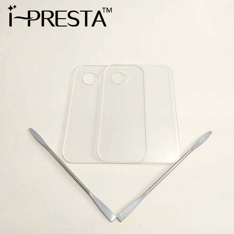 Cosmetic Mixing Palette and Spatula Transparent Clear Acrylic Makeup Palette