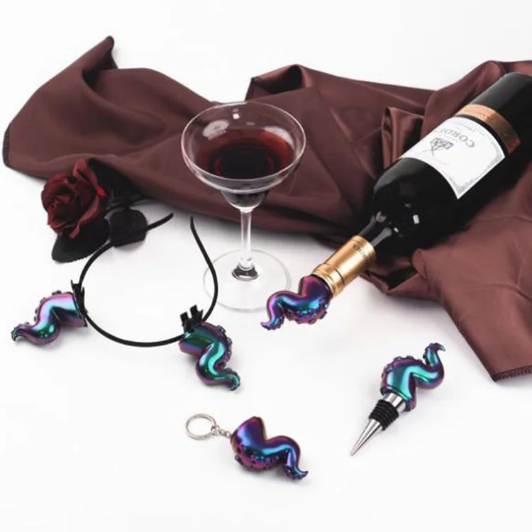 Diy Resin Drop Gum Octopus Foot Red Wine Stopper Hair Clip Hair Hoop Key Chain Silicone Mirror Mold