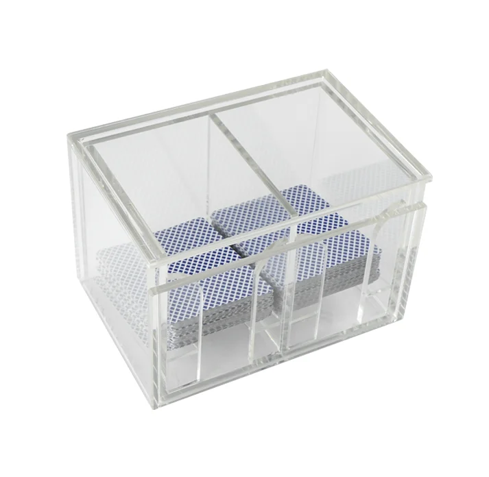 YH Two Sides Storage Acrylic Box Playing Cards Discard Holden Transparent Box