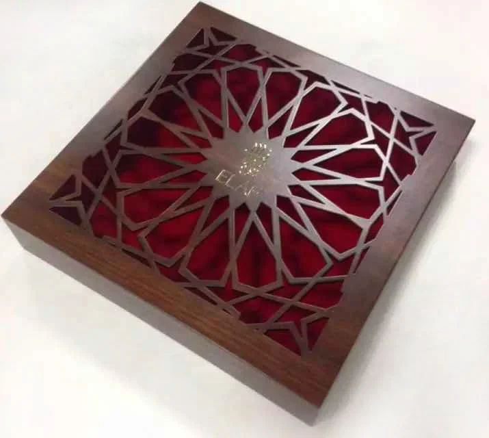 
Laser Cut Wooden Box For Dates MDF Wood Packing Boxes Fancy Arabic Chocolate Gift Sweets Box For Islamic Gift 