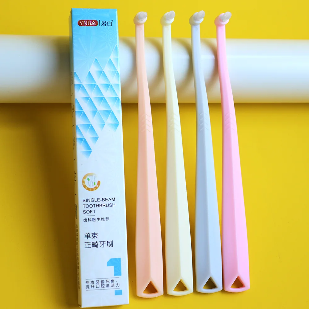 Customized Orthodontic Tooth Brush Single Tuft Soft tapered Bristle Interdental Interspace Brush