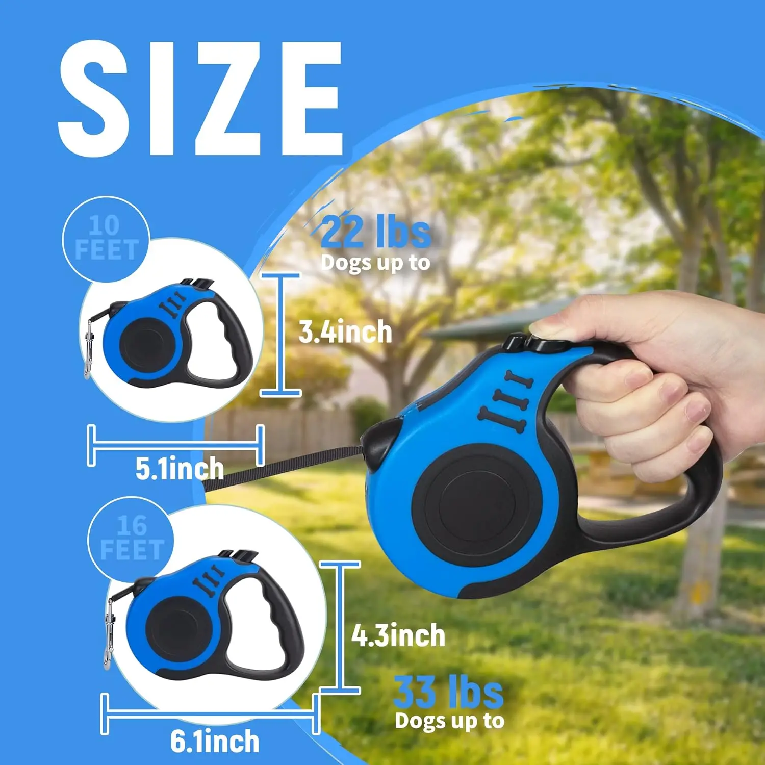 3 Or 5 Meters Retractable Automatic Durable Dog Tapes Leash With No Slip Handle