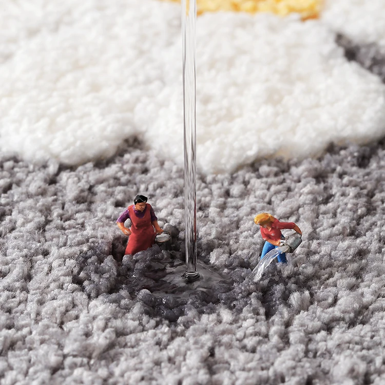 DAJIANG Bath Mat Half Ground Shape Non Slip Strong Water Adsorption Bath Mat