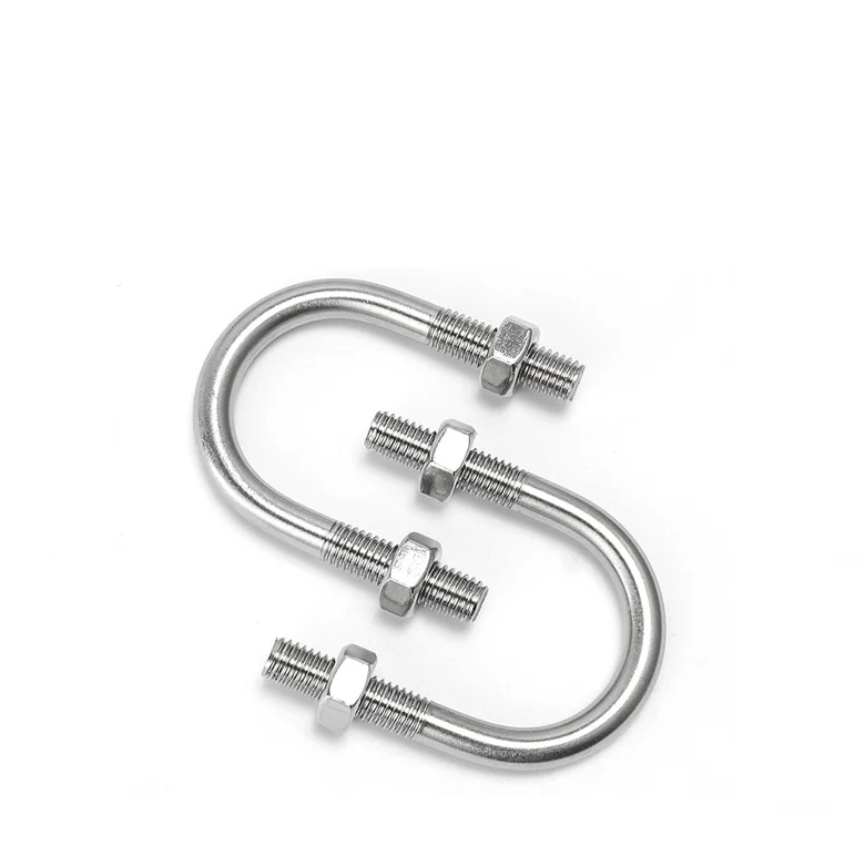 Din3570 Stainless steel 304 316 U Bolt Clamps Rope Clamp U bolt M10 Flat Fastener Drop Forged Bolts and nut