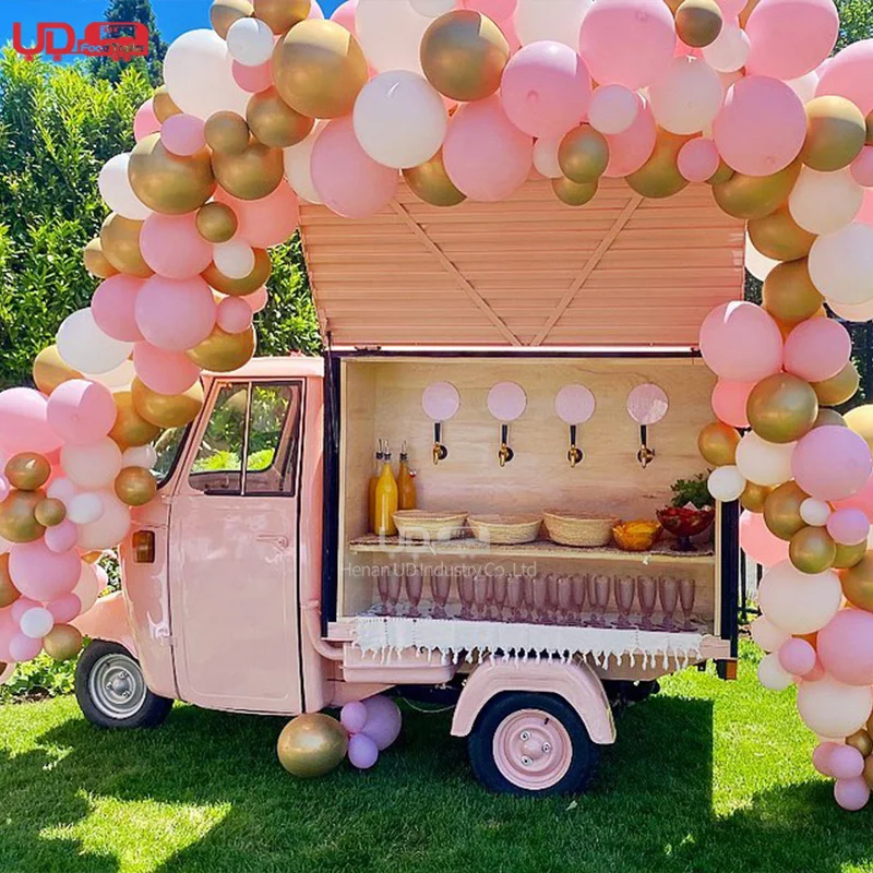 Electric Tap Truck Vintage  Mobile Bar Food Truck Tricycle Three Wheels Tuk Tuk Beer Champagne Wine Vending Wedding Carts