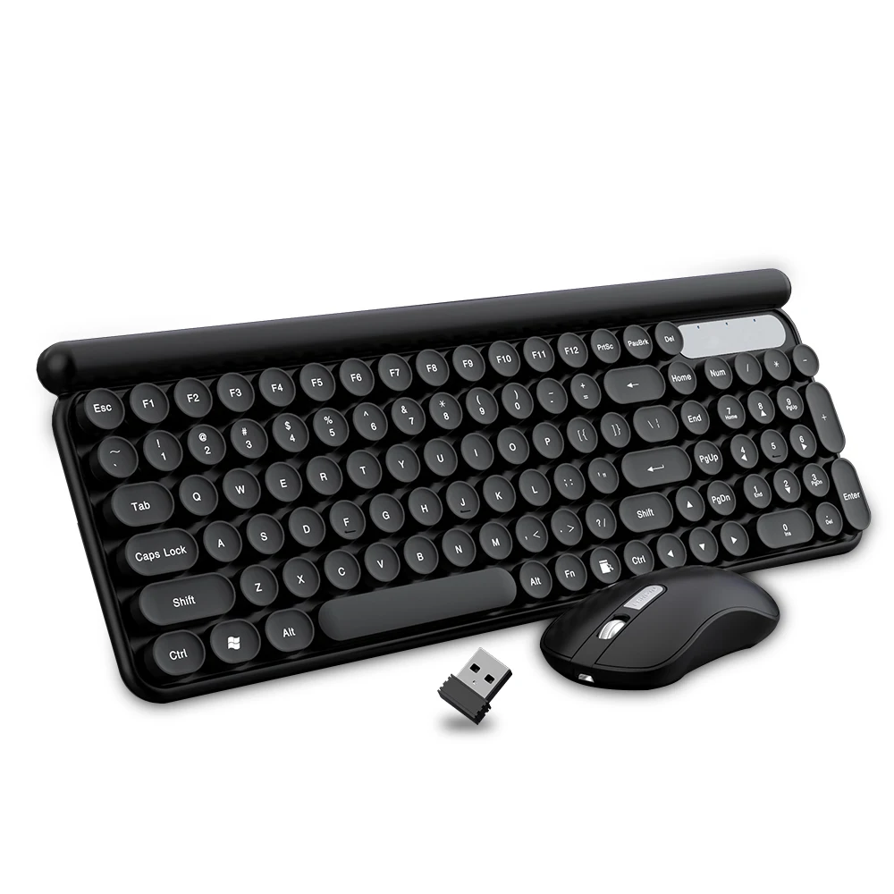 New Design Wireless Keyboard Mouse Combos Case with Punk Keycaps Keyboard Key for Working Gaming