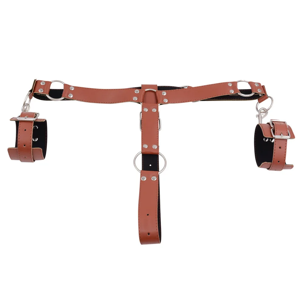 Bdsm Handcuff Chastity Lock For Men Sex Toys Bondage Set Sexy Pu Leather Sexual Bracelet Handcuffs Sex Toys For Couples