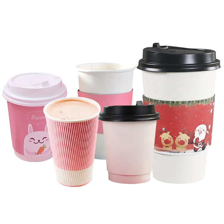 Customised Printed Disposable Hot Drinking Coffee Paper Cups Manufacturer