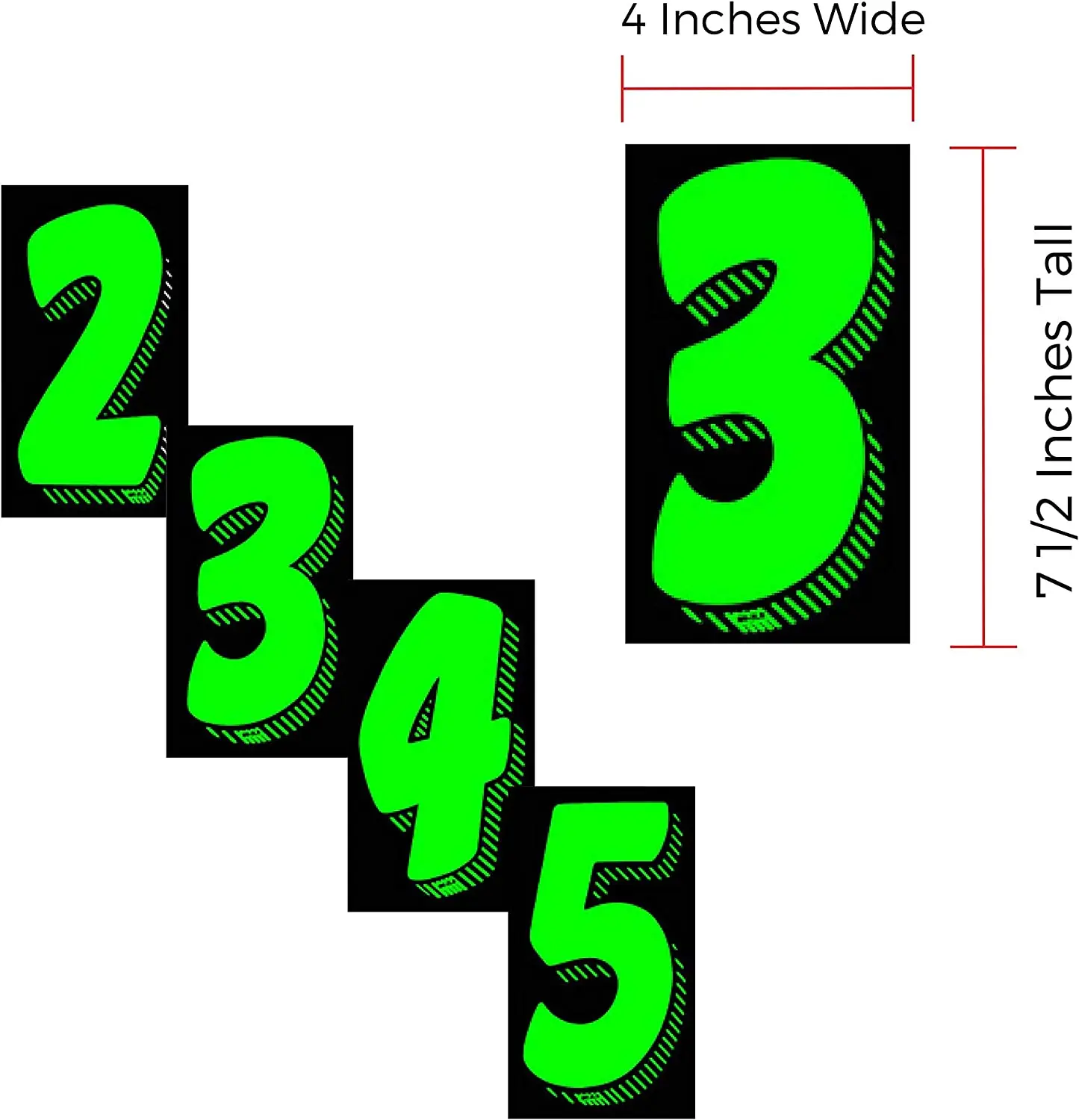 Auto Dealer Supplies Vinyl Number Decals Windshield Pricing Stickers Chartreuse Car Lot Pricing Numbers Stickers