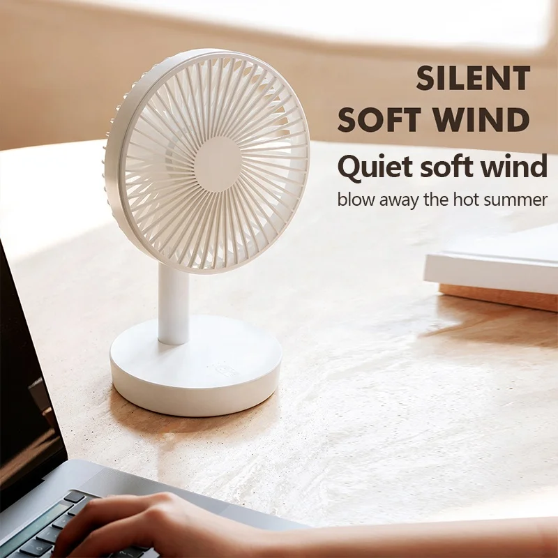 USB Desk Fan Portable Table Air Circulation Fan Battery Powered Table Fan 3-Speed Adjustable 150 Degree Pivoting Head