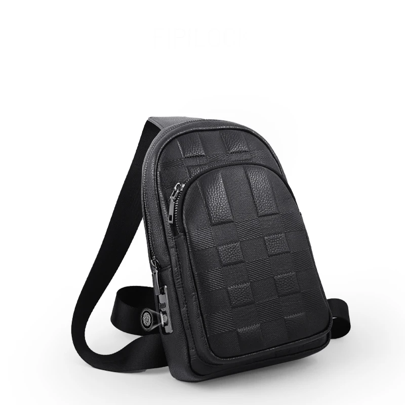 Fingerprint lock Custom Waterproof Anti Theft Designer Chest Bag USB Crossbody Sling Bags For Men Single Shoulder Bag