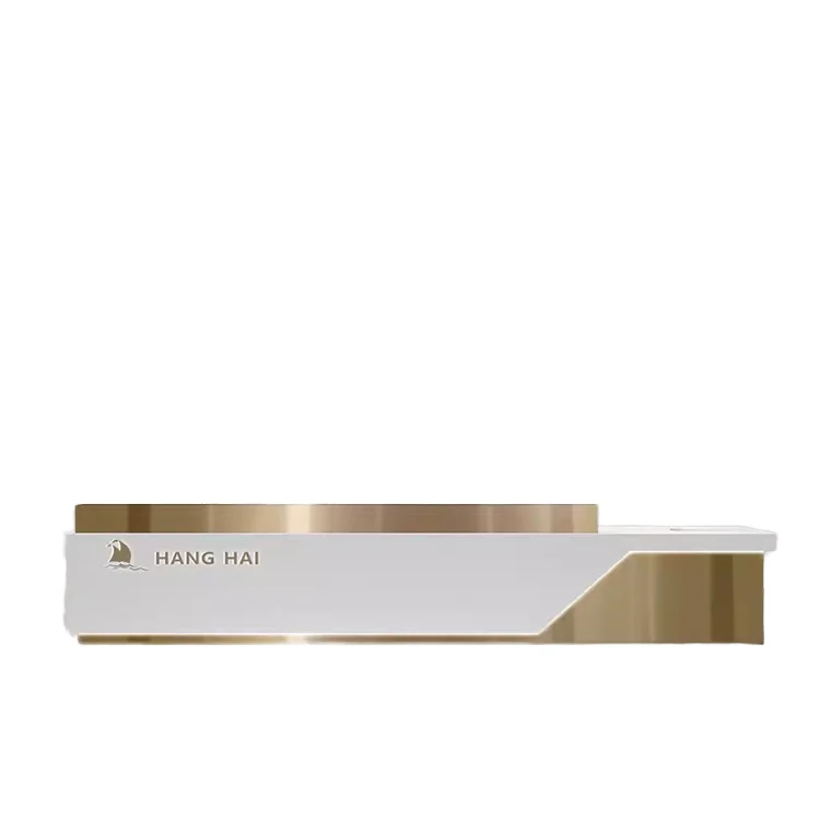 Luxury Modern White Reception Desk for Office Beauty Salon Nail Spa Company Lobby-for Hotels Front Counter Desk Wood Material