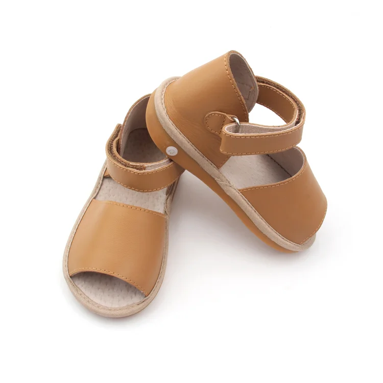 Newborn Genuine Leather Toddler Girls Dress Shoes Children Kids Squeaky Shoes