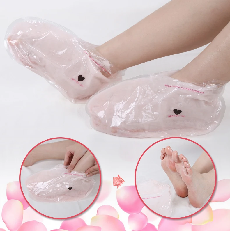 Korean Moisturizing Rose Paraffin Wax Foot Peel Off  Cosmetic Mask Exfoliant Collagen Wholesale