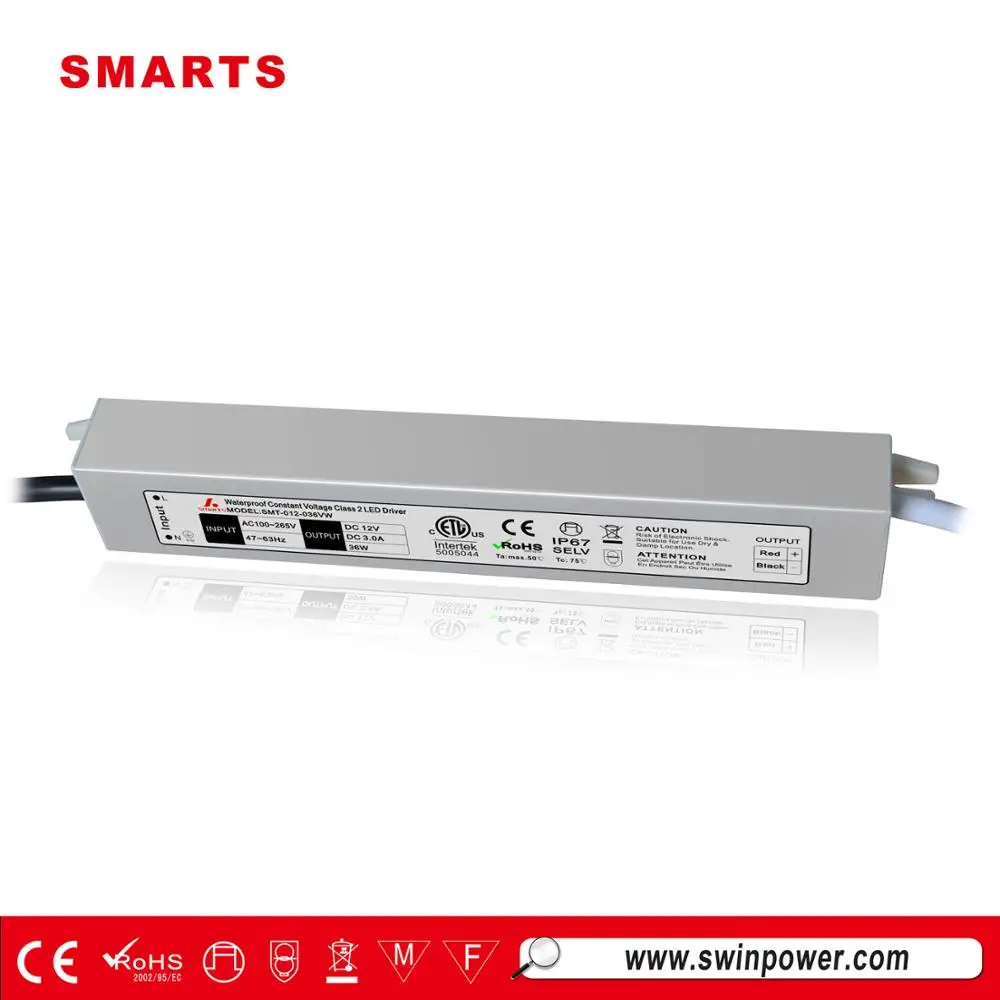 ETL CE ROHS approval 12v 36W LED Driver power supply 12v 3a mini slim
