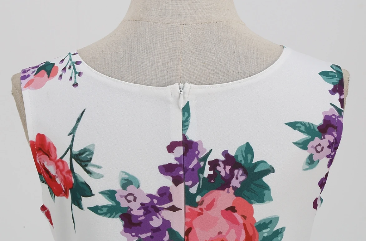 retro 1950s vintage sleeveless dress sprint summer Factory Custom new womensvintage print dresses sundresses Sexy Tank Top Dress