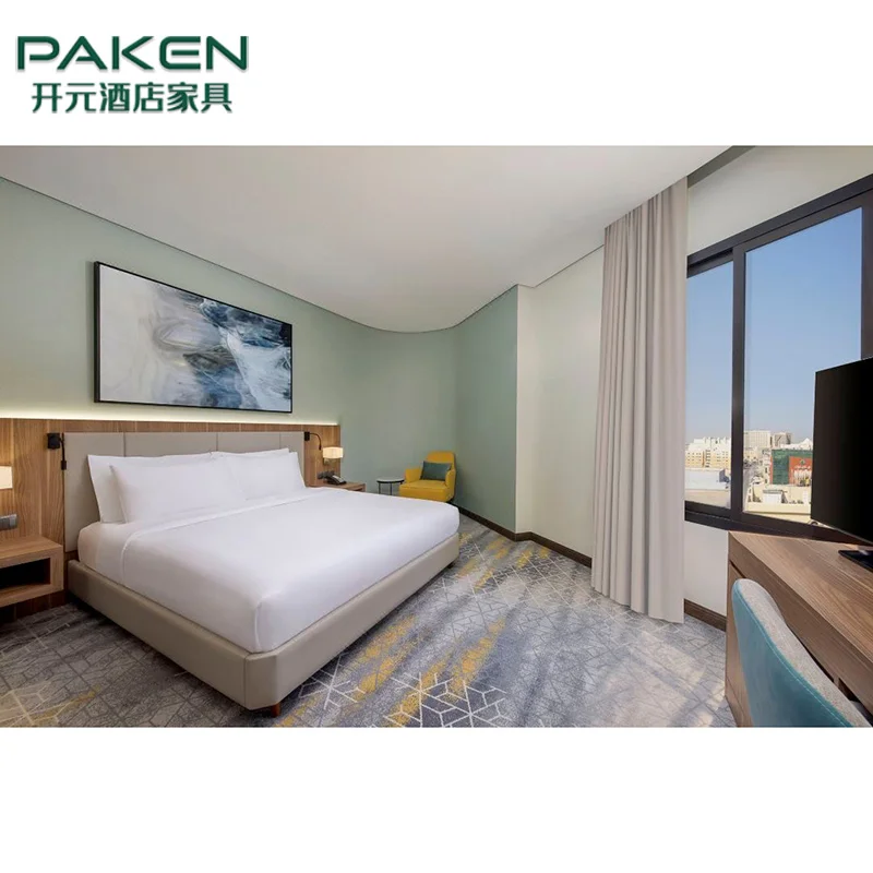 Holiday Inn express Hotel Modern King Size Wooden Headboard Bed Room Suites Hotel Bedroom Furniture