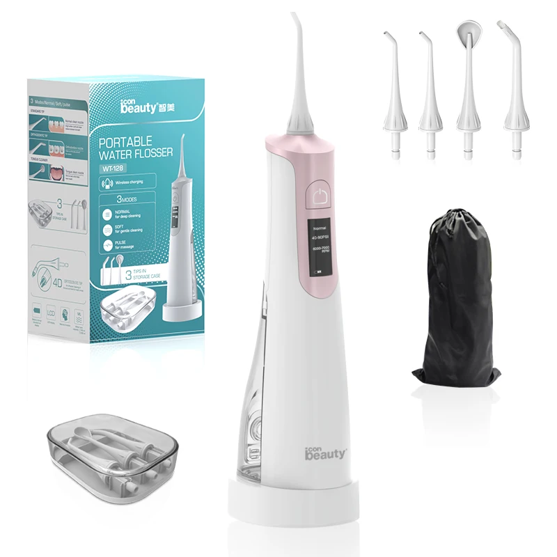 
Popular hot sale LCD display Wireless inductive charging Dental hygiene large water tank Oral Portable Water Flosser 