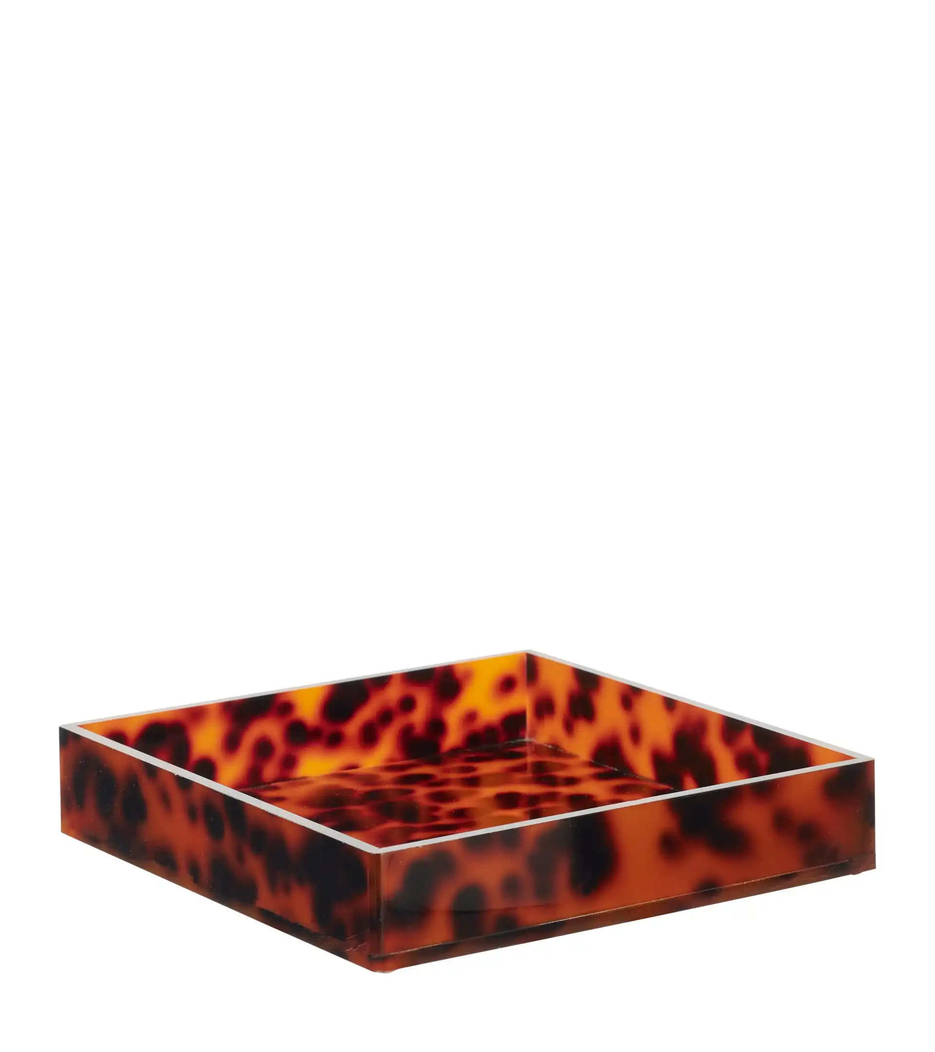 Bespoke Lucite tortoise Pattern Tray Tortoise Shell Acrylic Desk Organizer Sticky Note Holder with 3 Compartments