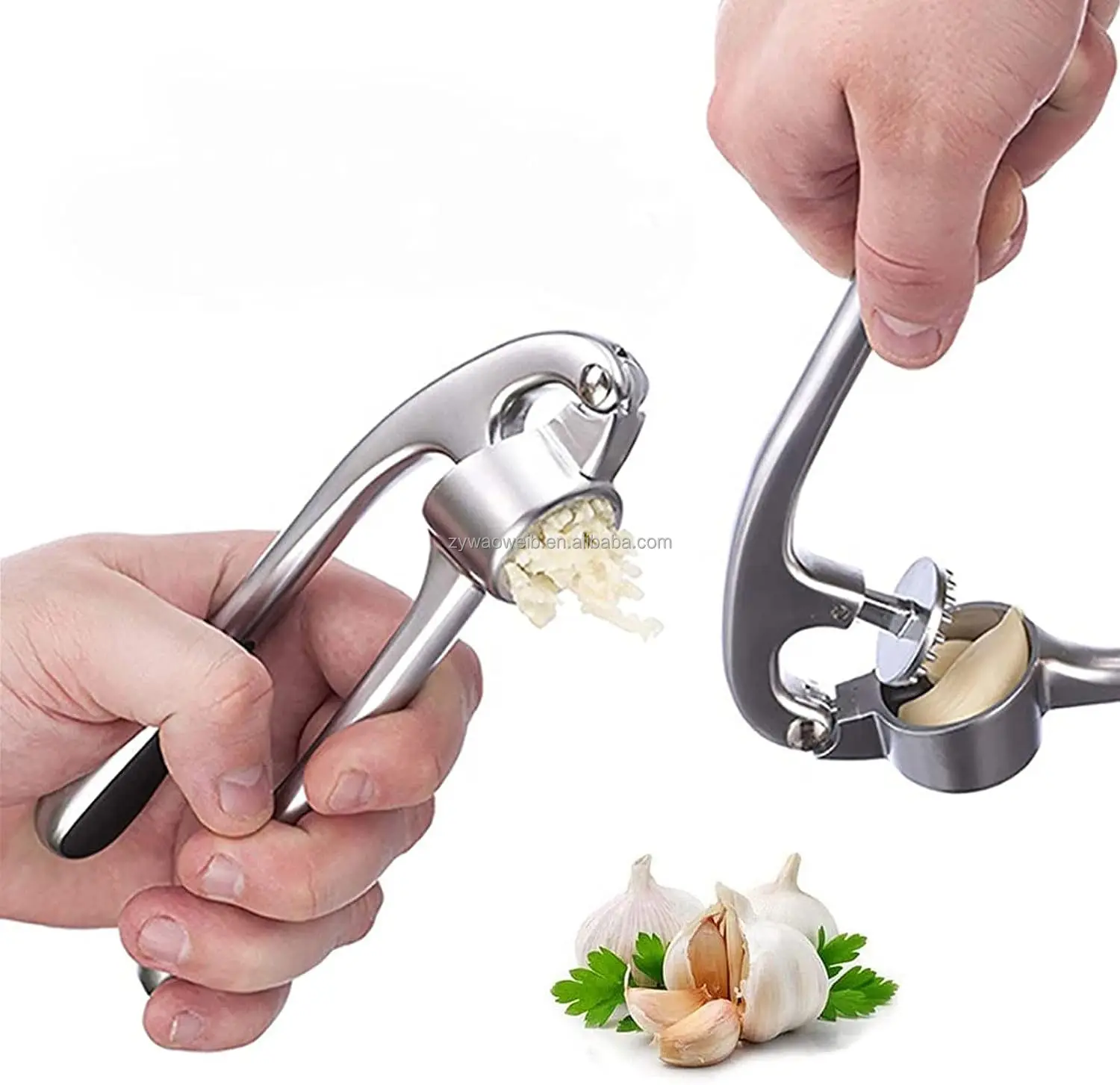 Hot Sale Home Gadgets Vegetable Tool Easy Clean Stainless Steel Garlic Crusher Masher Household Kitchen Garlic Press