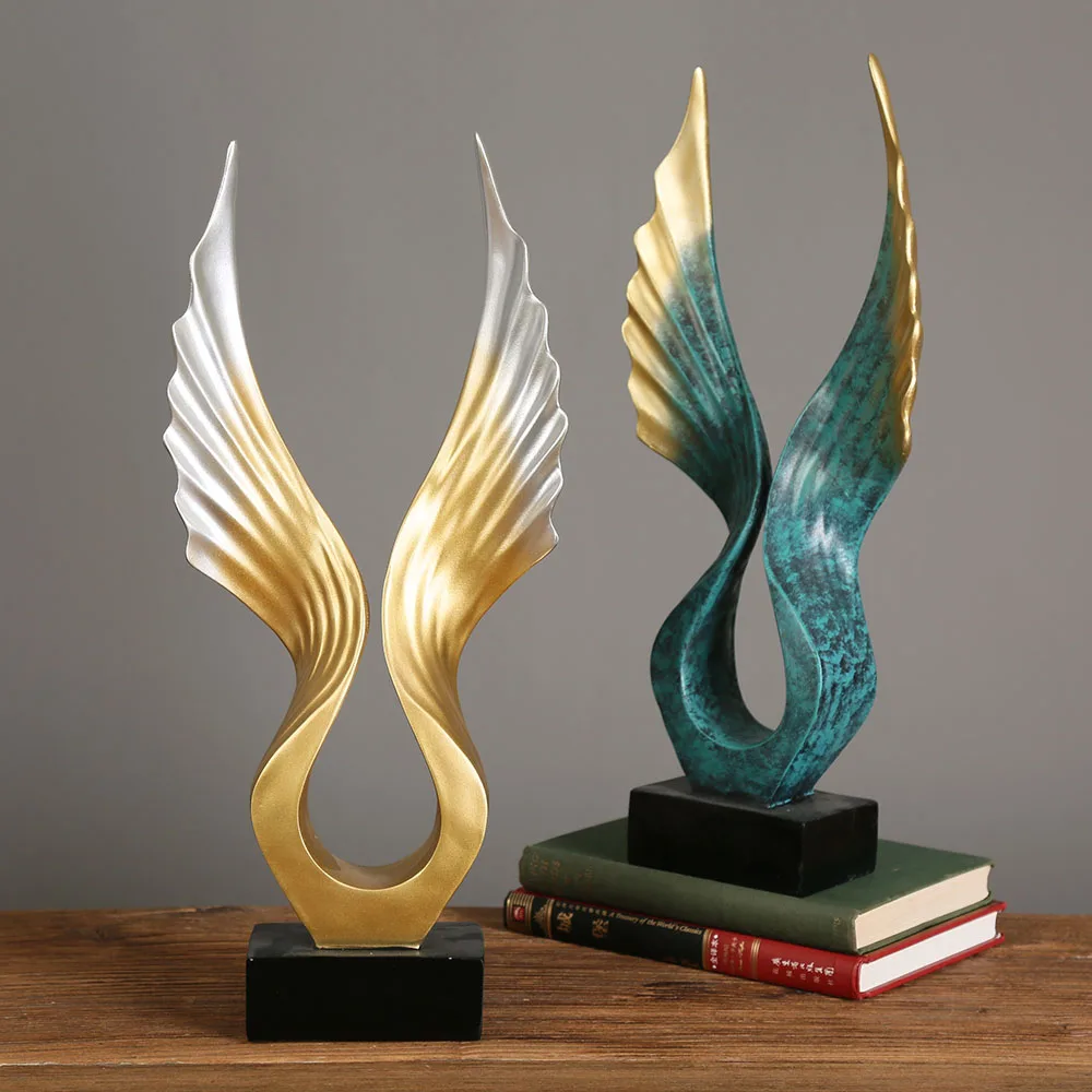 creative hotel club art office resin bird wings abstract figurine ornaments decorations