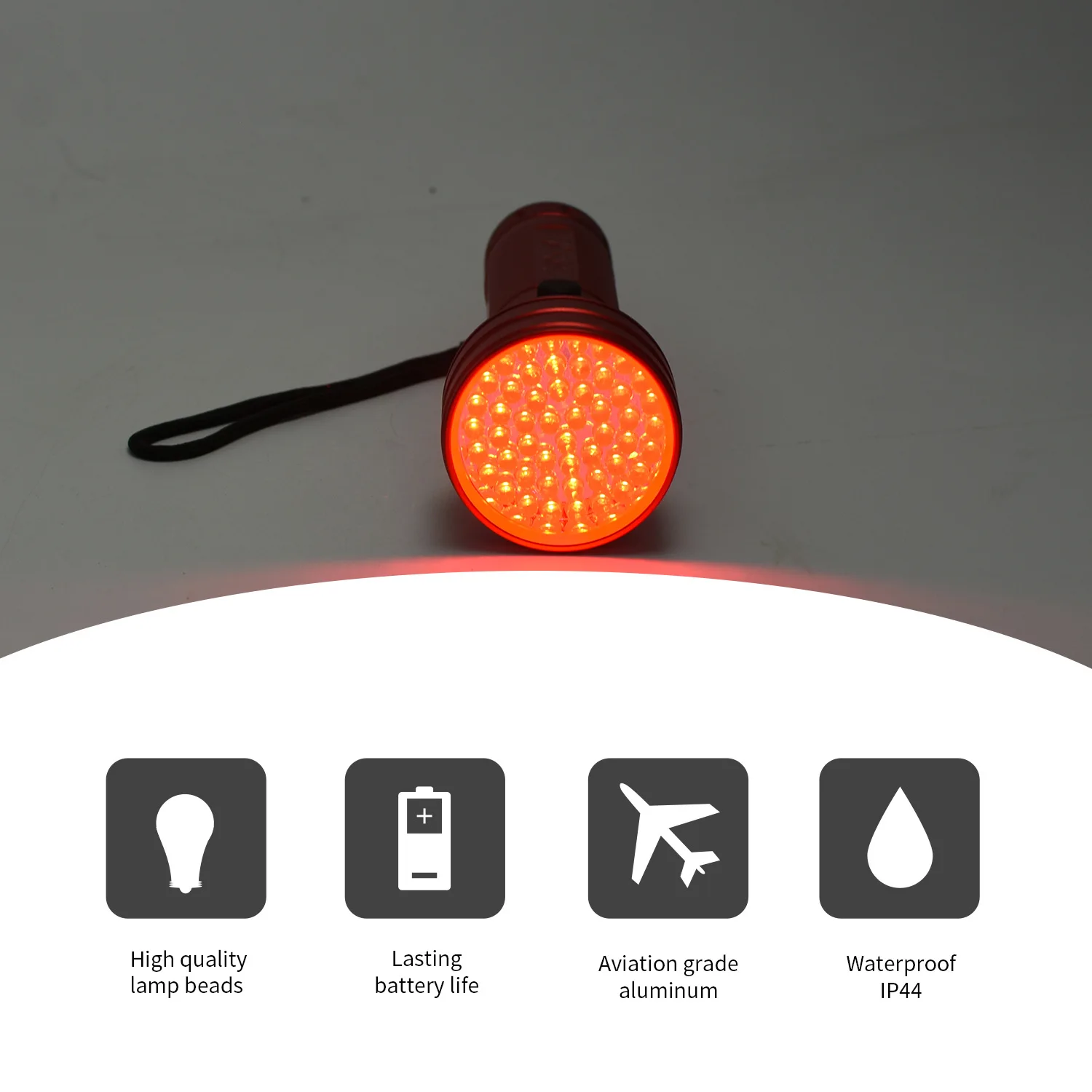 Night Vision 625nm Red Light Portable 5W 51 LED Red Flashlight Lantern For Read Astronomy Star Maps Hunting Fishing