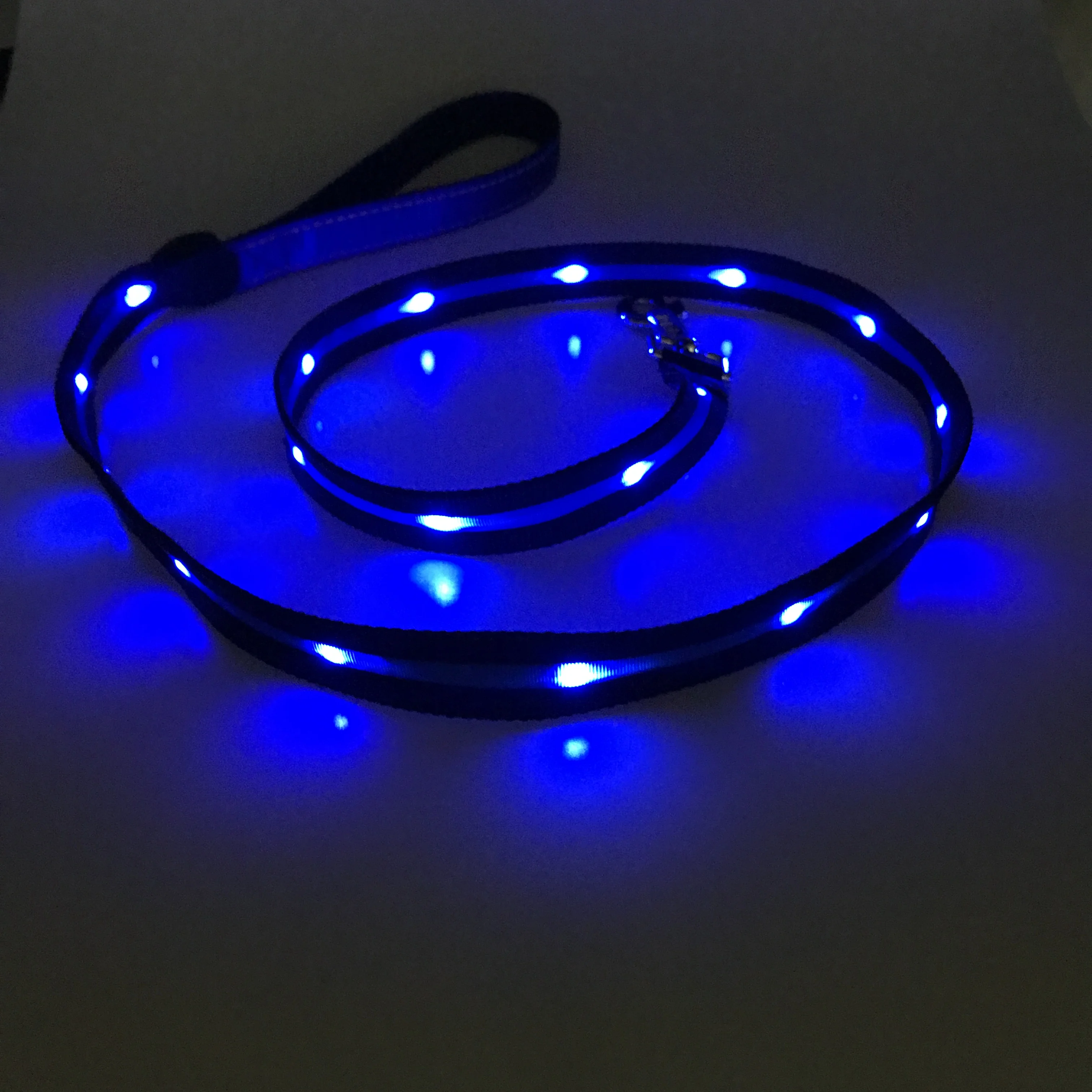 Amazon top seller 2023 light line led dog leash USB glowing in dark LED  dog leash Dog lead with spot lights on both sides