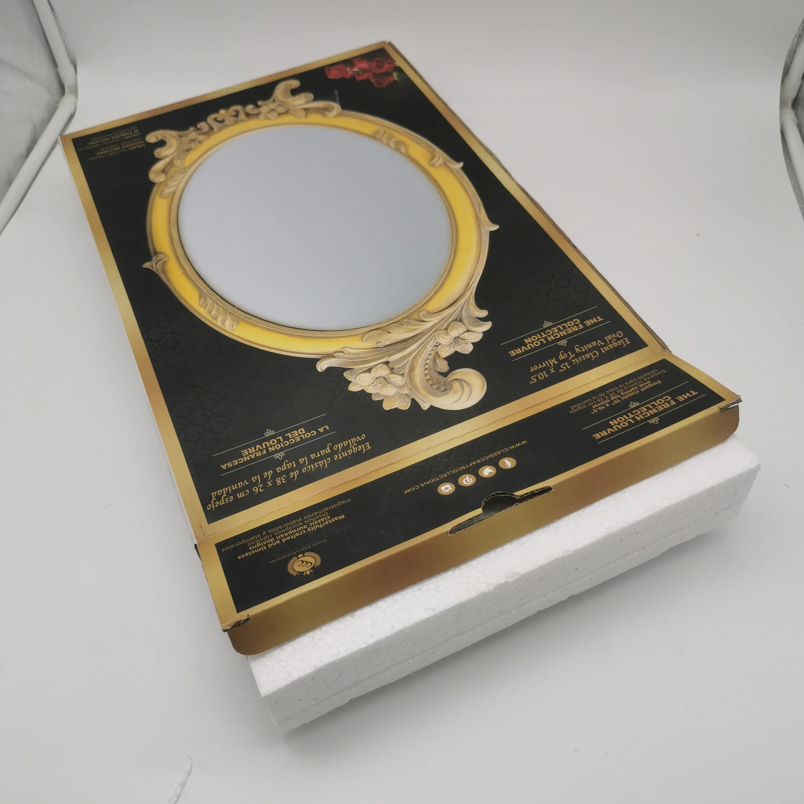 custom mirror box corrugated paper craft box packaging with Styrofoam insert