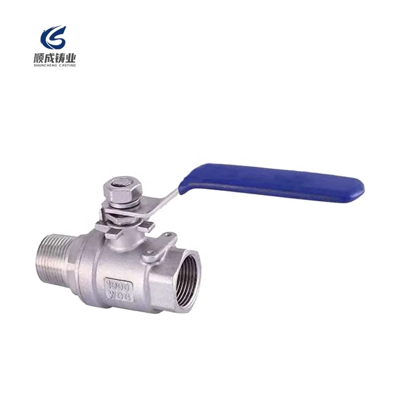 2pc Stainless steel Casting iron SS304/316 female threaded ISO 5211 direct mounting pad manual locking handle ball valve
