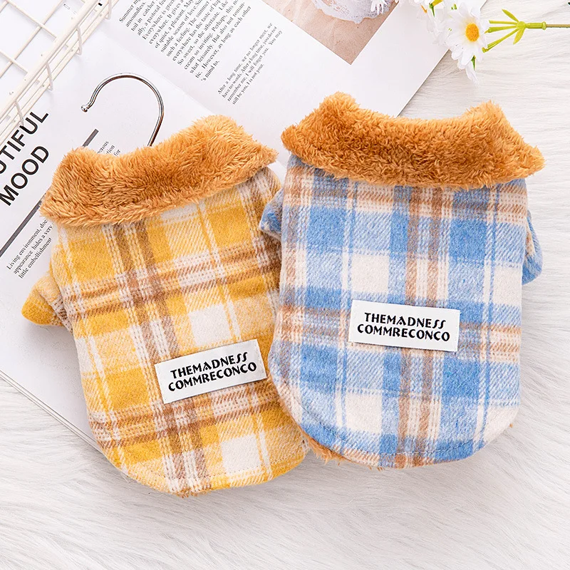 Amazon hot sell Pug autumn and winter waistcoat puppy  dog clothes thick lamb down pet clothes