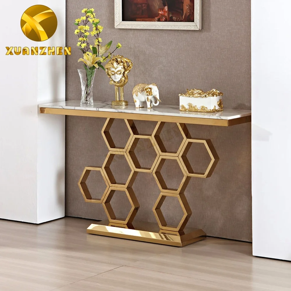 Home furniture living room sets  luxury hallway table modern ps4 console table with mirror for sale CT040