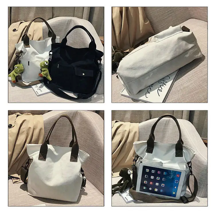 wholesale promotional large sturdy canvas grocery Tote Bag Women Shoulder Bag Canvas Tote Bag With Custom Printed Logo