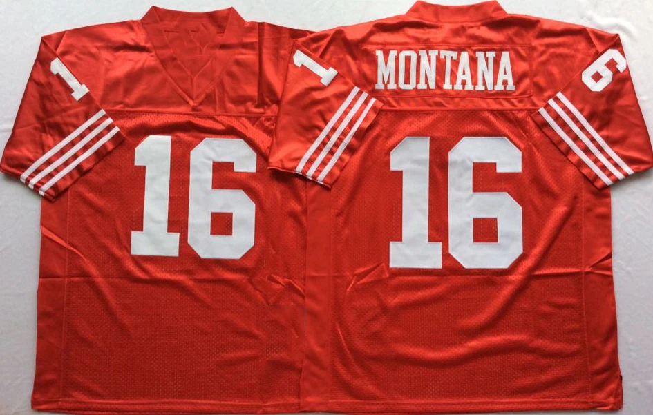 Throwback Split Edition 80 Jerry Rice 8 Steve Young 16 Joe Montana 42 Ronnie Lott 21 Deion Sanders Vintage Football Jersey