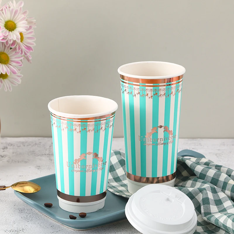 4/6/8oz disposable paper cups hot/cold drink or coffee single/ripple/double wall paper cups